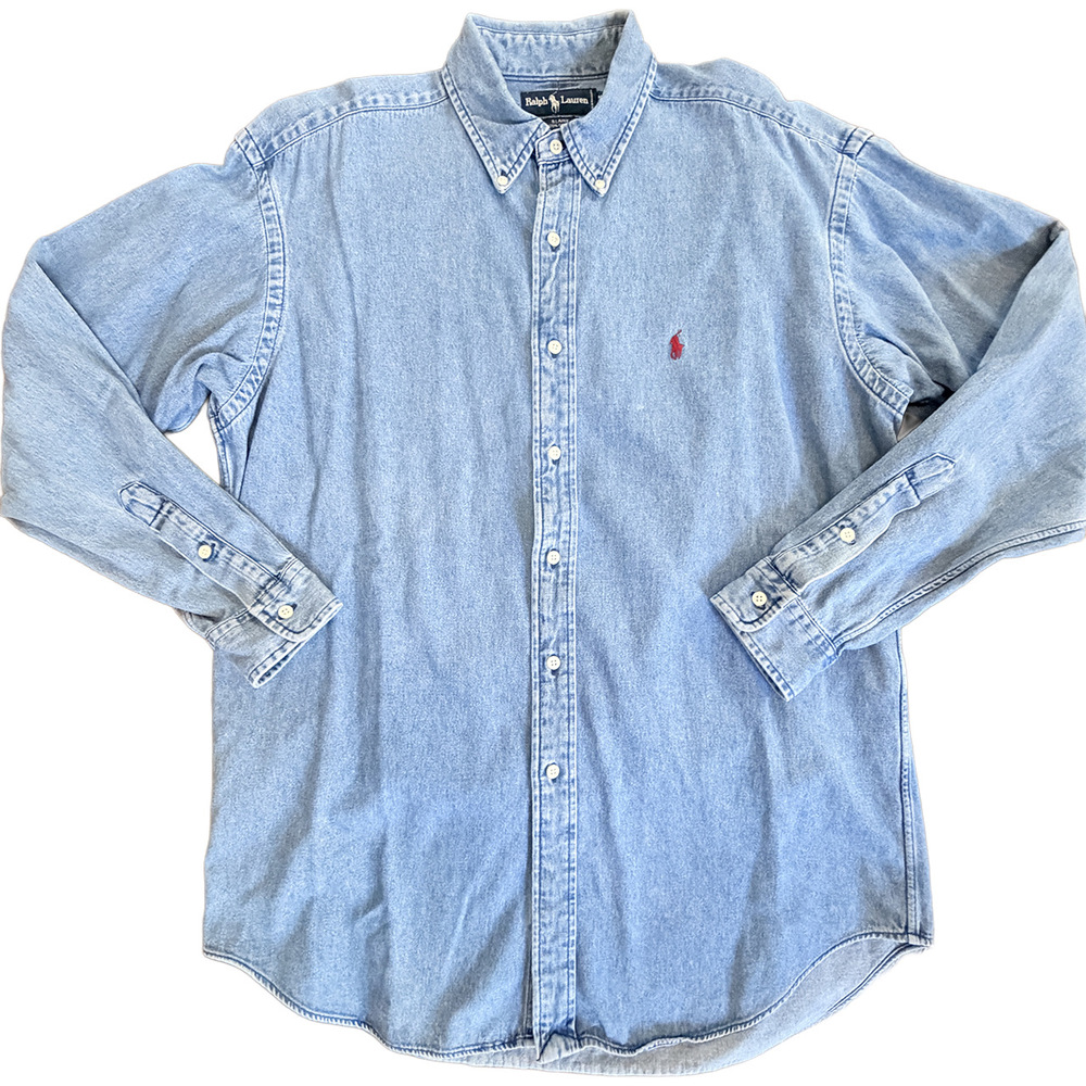 Vintage Polo Ralph Lauren Blair Collection Country Denim Button down top cotton
